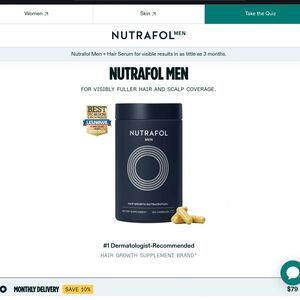 Nutrafol Men Hair Growth Supplement - Navy Bottle